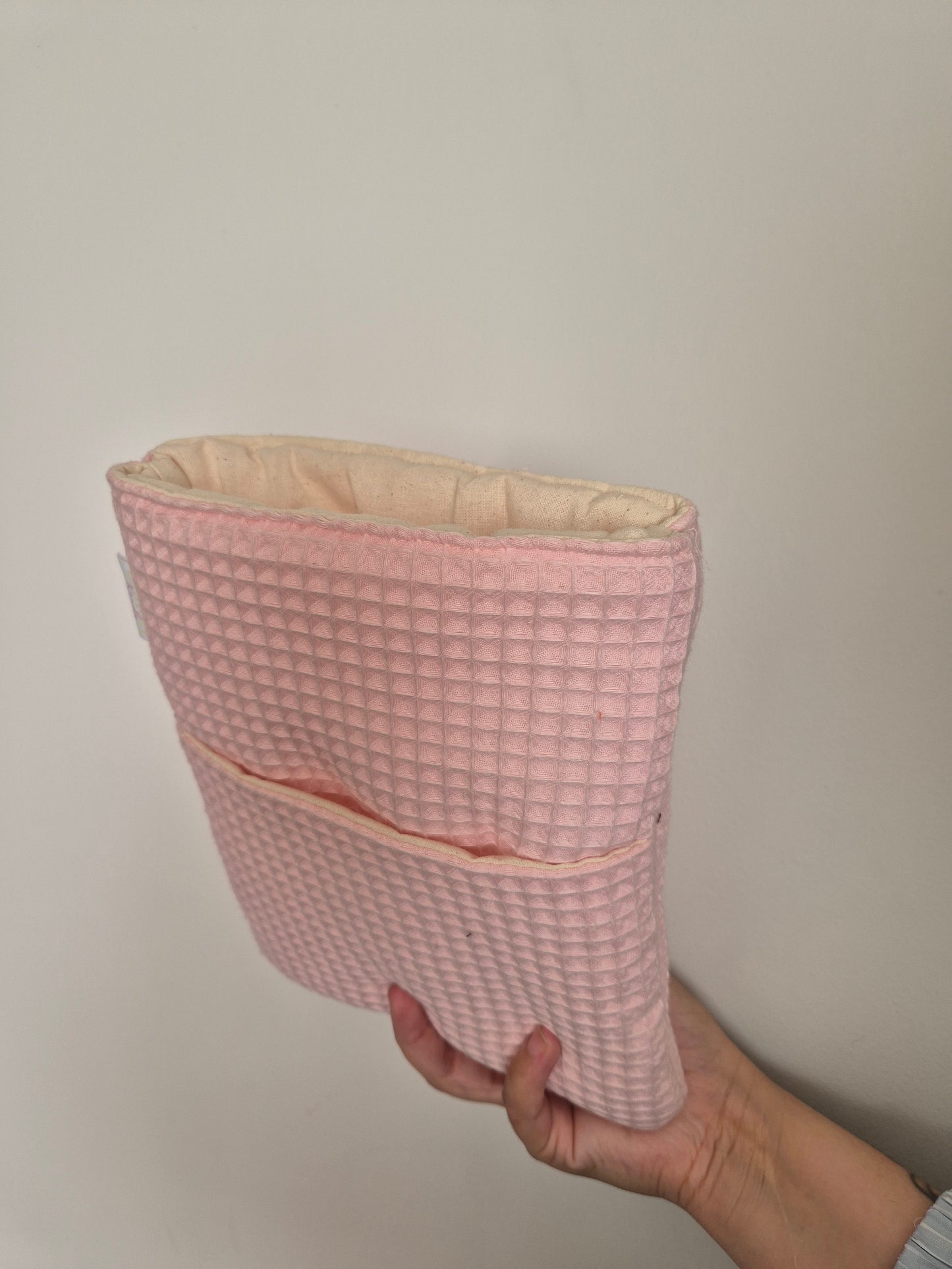 Pink waffle book sleeve