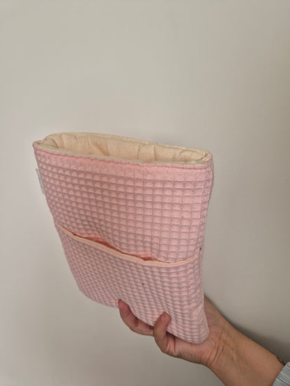 Pink waffle book sleeve