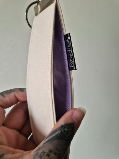 Keychain wristlets ( Cream + purple )