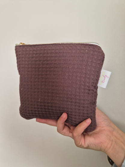 Mocha waffle zipper pocket