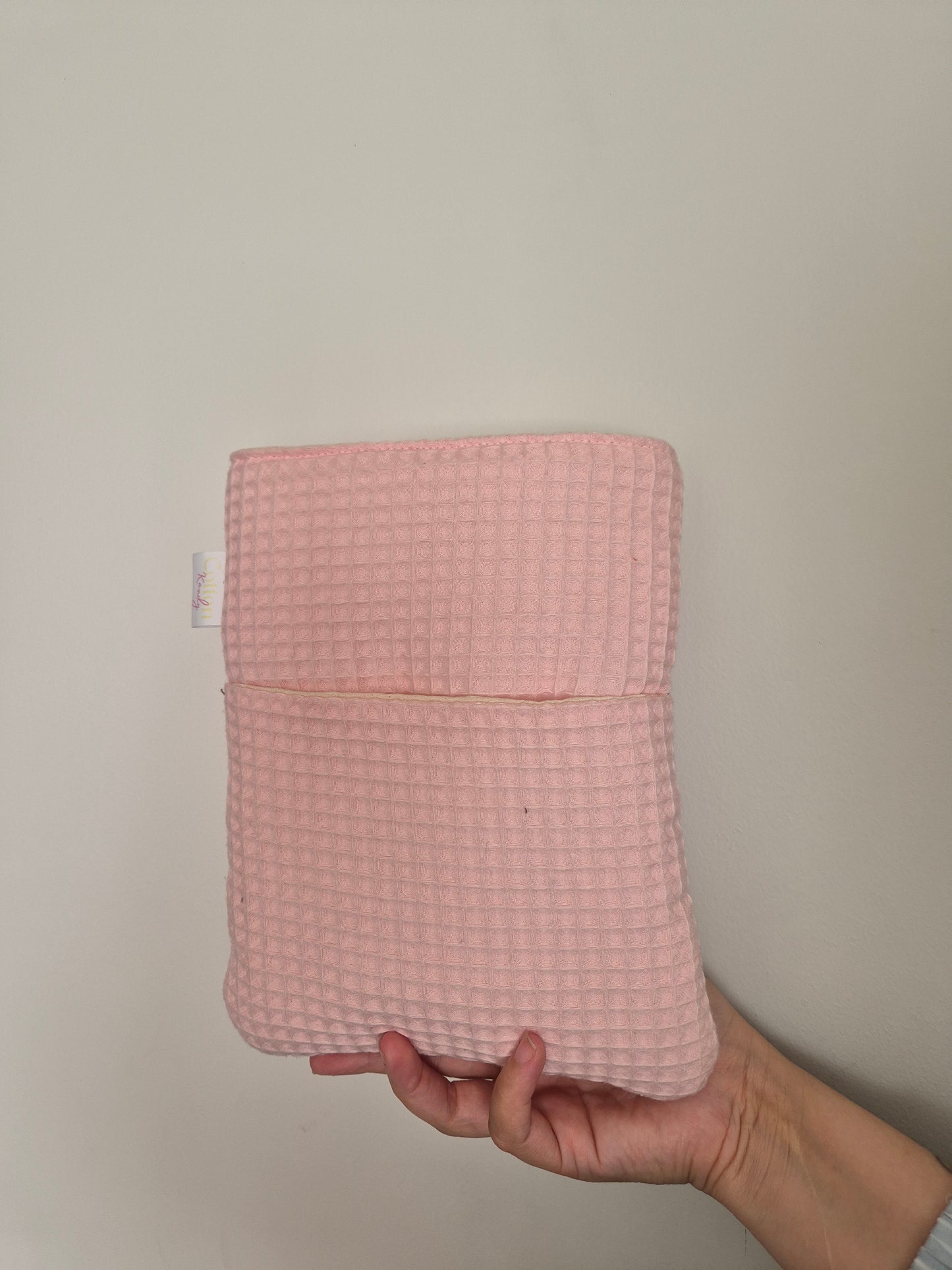 Pink waffle book sleeve